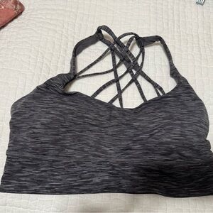 Lululemon free to be wild long line grey & black striped bra
